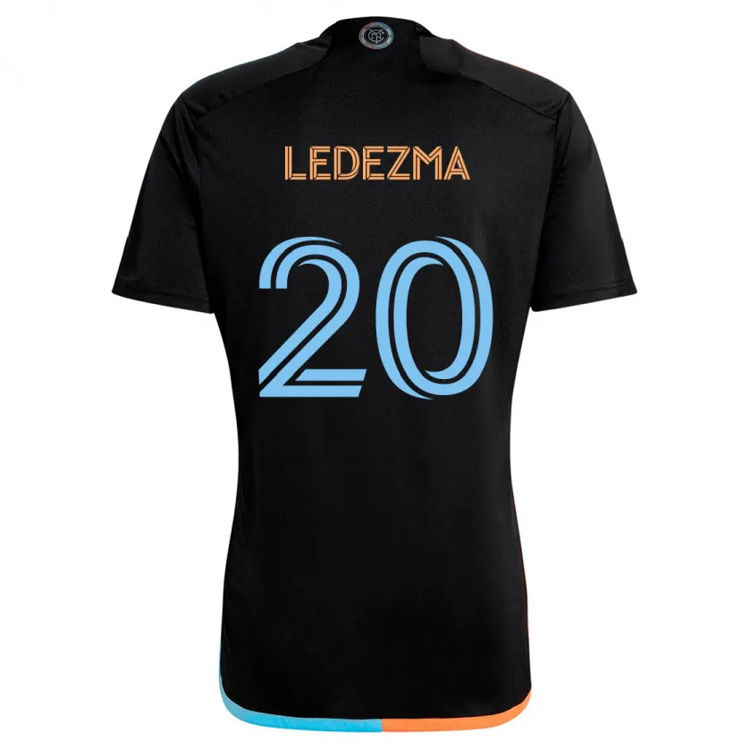 Danxen Hombre Camiseta Richard Ledezma #20 Negro Naranja Azul 2ª Equipación 2024/25 La Camisa