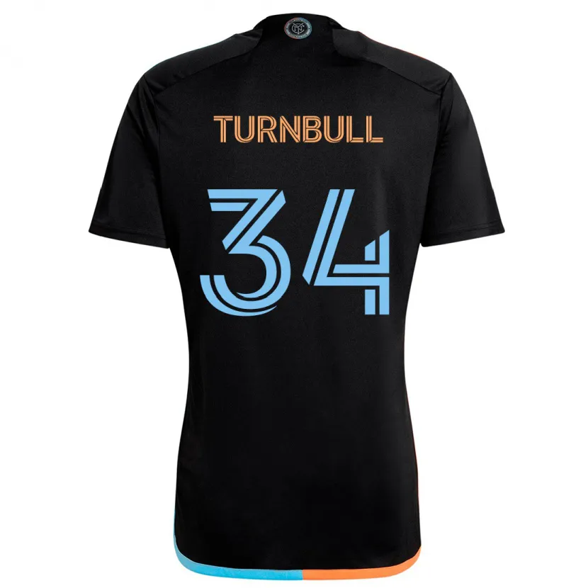 Danxen Hombre Camiseta Stephen Turnbull #34 Negro Naranja Azul 2ª Equipación 2024/25 La Camisa