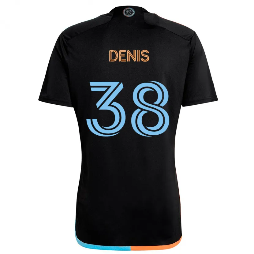 Danxen Hombre Camiseta John Denis #38 Negro Naranja Azul 2ª Equipación 2024/25 La Camisa