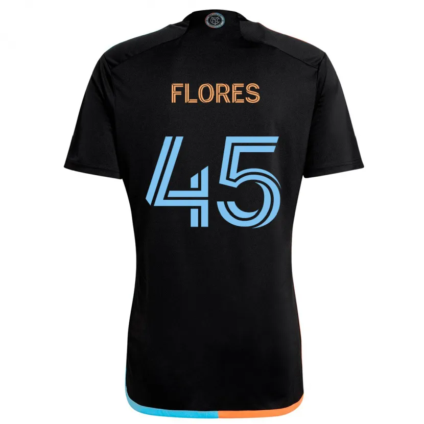 Danxen Hombre Camiseta Brian Flores #45 Negro Naranja Azul 2ª Equipación 2024/25 La Camisa