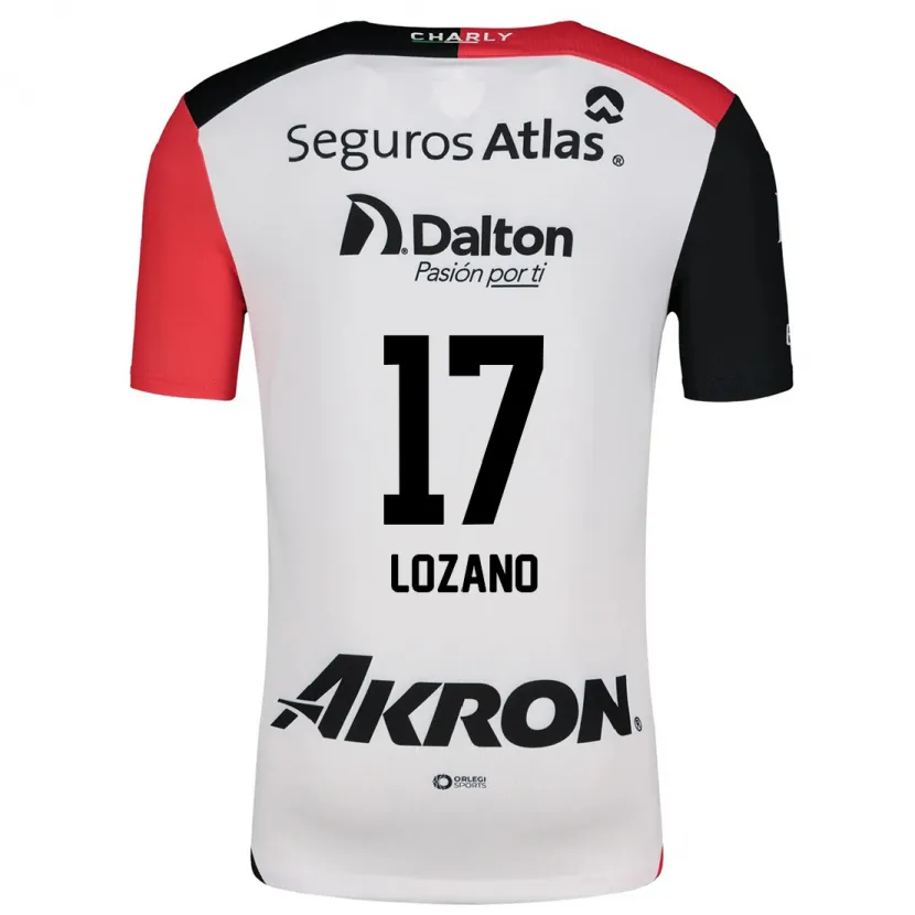 Danxen Hombre Camiseta José Lozano #17 Blanco Rojo Negro 2ª Equipación 2024/25 La Camisa