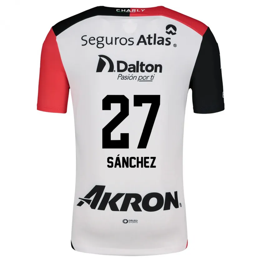 Danxen Hombre Camiseta Antonio Sánchez #27 Blanco Rojo Negro 2ª Equipación 2024/25 La Camisa