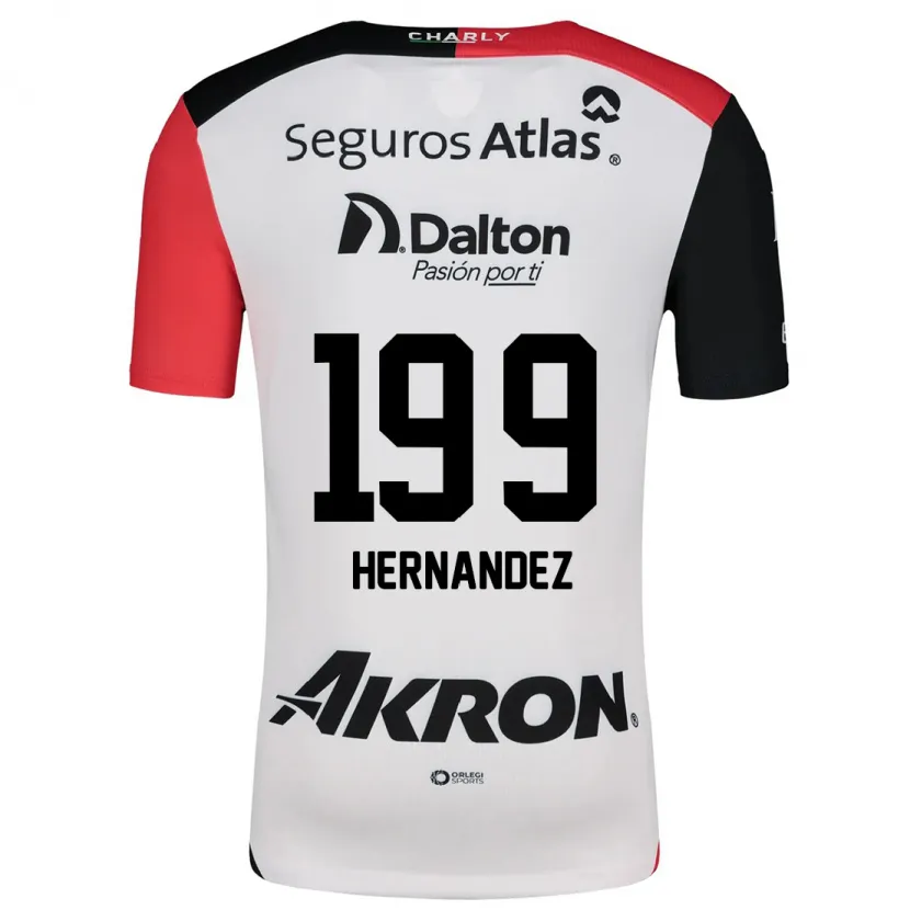 Danxen Hombre Camiseta Sergio Hernández #199 Blanco Rojo Negro 2ª Equipación 2024/25 La Camisa