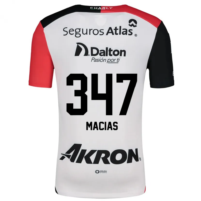 Danxen Hombre Camiseta Ángel Macías #347 Blanco Rojo Negro 2ª Equipación 2024/25 La Camisa