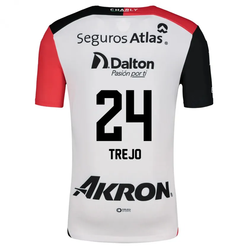 Danxen Hombre Camiseta Christopher Trejo #24 Blanco Rojo Negro 2ª Equipación 2024/25 La Camisa