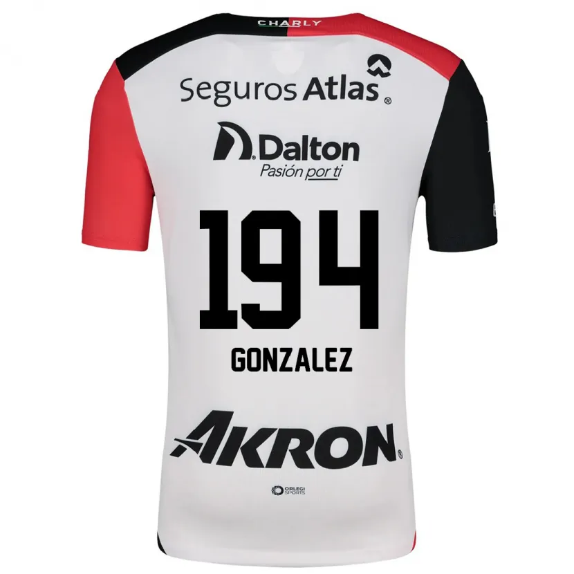 Danxen Hombre Camiseta Andrés González #194 Blanco Rojo Negro 2ª Equipación 2024/25 La Camisa