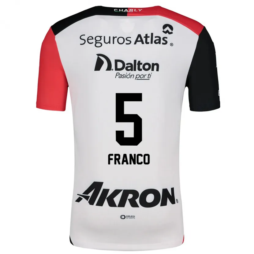 Danxen Hombre Camiseta Alejandra Franco #5 Blanco Rojo Negro 2ª Equipación 2024/25 La Camisa