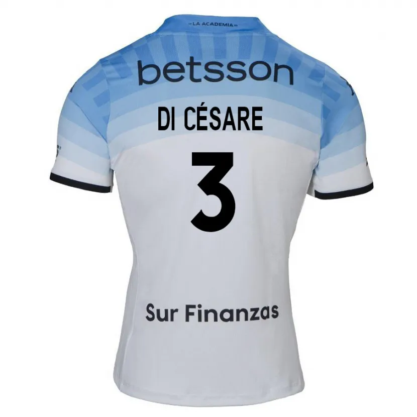 Danxen Hombre Camiseta Marco Di Césare #3 Blanco Azul Negro 2ª Equipación 2024/25 La Camisa