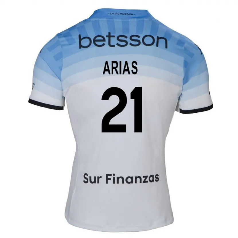 Danxen Hombre Camiseta Gabriel Arias #21 Blanco Azul Negro 2ª Equipación 2024/25 La Camisa