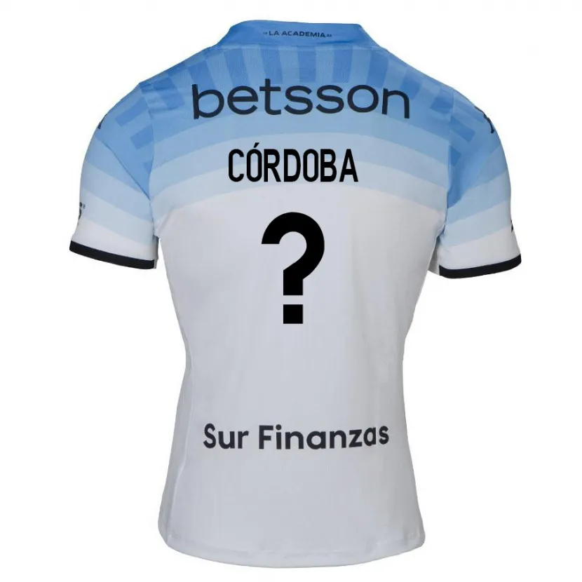 Danxen Hombre Camiseta Gonzalo Córdoba #0 Blanco Azul Negro 2ª Equipación 2024/25 La Camisa