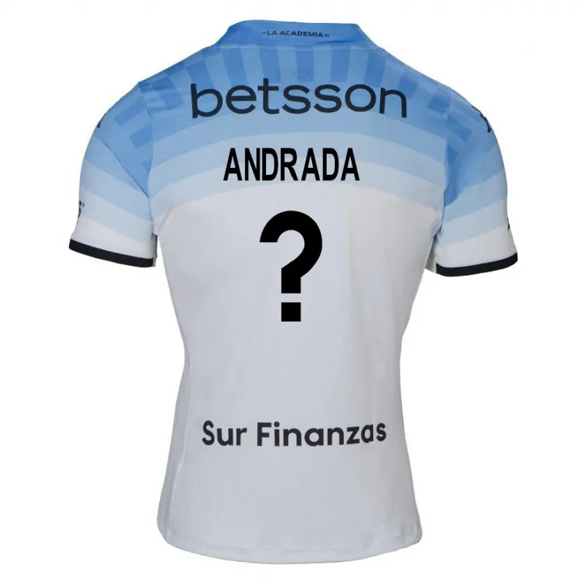 Danxen Hombre Camiseta Luca Andrada #0 Blanco Azul Negro 2ª Equipación 2024/25 La Camisa