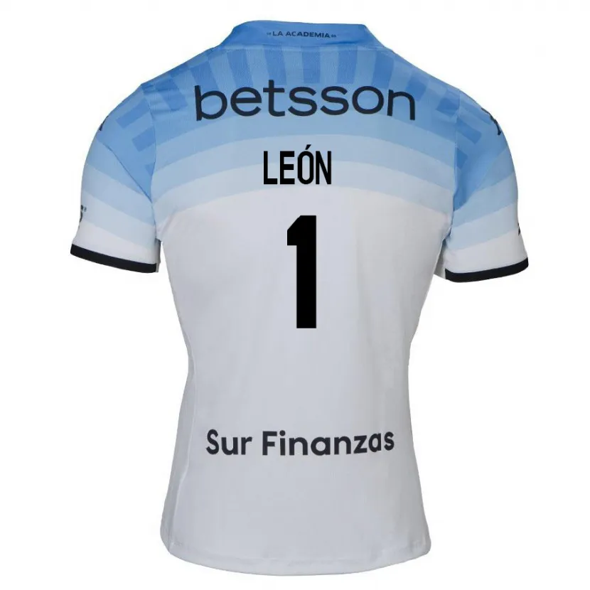 Danxen Hombre Camiseta Roberto León #1 Blanco Azul Negro 2ª Equipación 2024/25 La Camisa