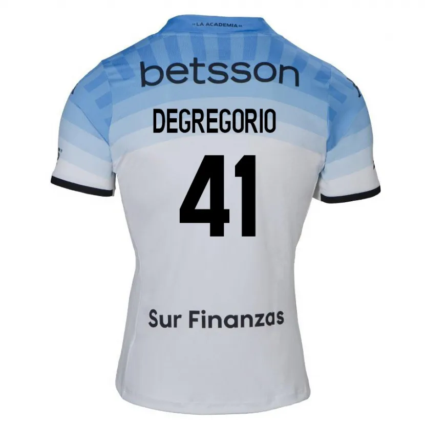 Danxen Hombre Camiseta Ramiro Degregorio #41 Blanco Azul Negro 2ª Equipación 2024/25 La Camisa