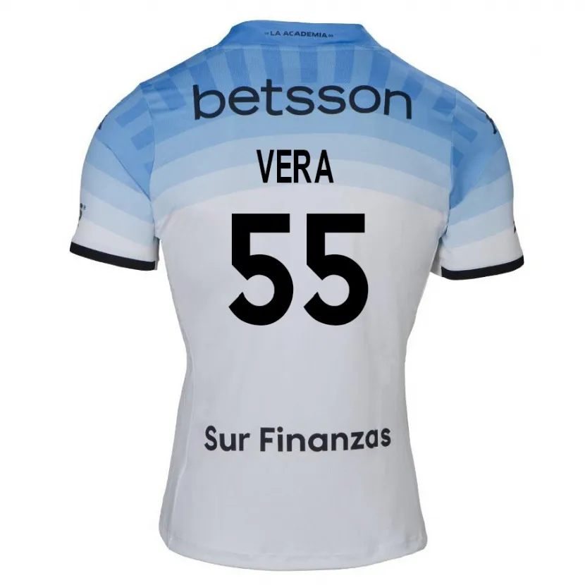 Danxen Hombre Camiseta Santino Vera #55 Blanco Azul Negro 2ª Equipación 2024/25 La Camisa