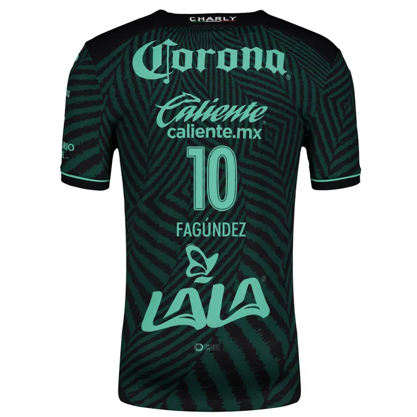 Danxen Hombre Camiseta Franco Fagúndez #10 Verde Negro 2ª Equipación 2024/25 La Camisa