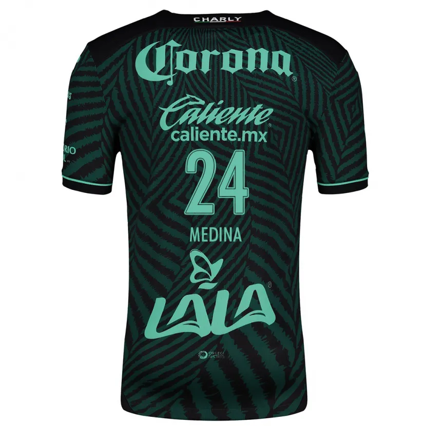 Danxen Hombre Camiseta Diego Medina #24 Verde Negro 2ª Equipación 2024/25 La Camisa