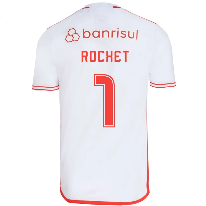 Danxen Hombre Camiseta Sergio Rochet #1 Blanco Rojo 2ª Equipación 2024/25 La Camisa