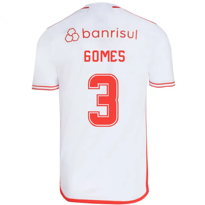 Danxen Hombre Camiseta Igor Gomes #3 Blanco Rojo 2ª Equipación 2024/25 La Camisa