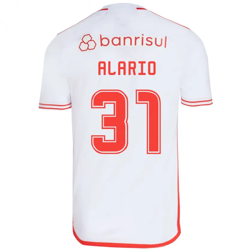 Danxen Hombre Camiseta Lucas Alario #31 Blanco Rojo 2ª Equipación 2024/25 La Camisa