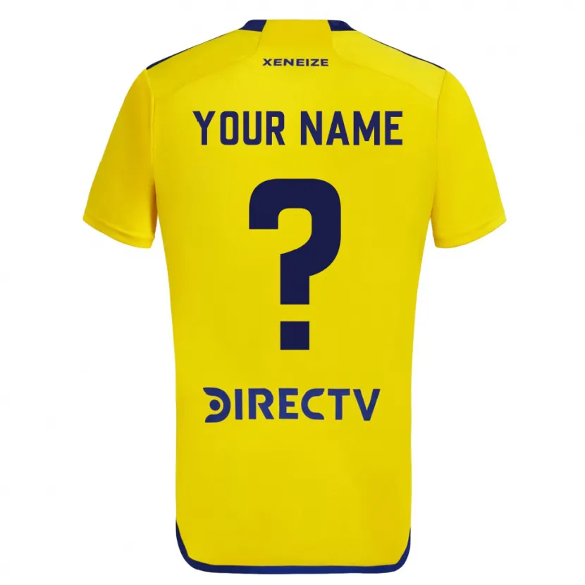 Danxen Hombre Camiseta Su Nombre #0 Amarillo Azul 2ª Equipación 2024/25 La Camisa