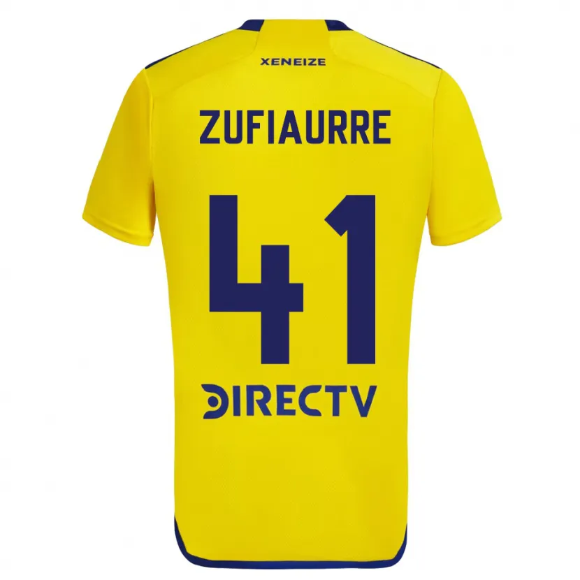 Danxen Hombre Camiseta Iker Zufiaurre #41 Amarillo Azul 2ª Equipación 2024/25 La Camisa