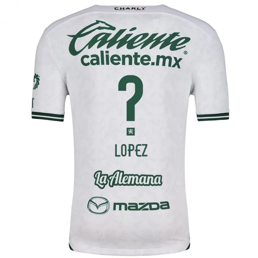 Danxen Hombre Camiseta Nicolás López #0 Blanco Verde 2ª Equipación 2024/25 La Camisa