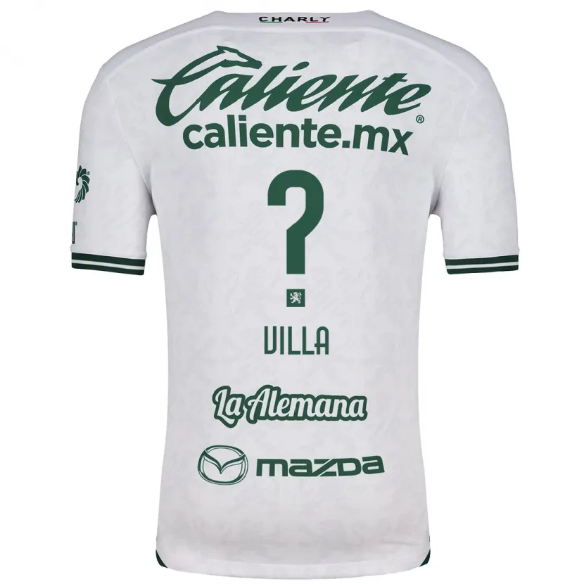 Danxen Hombre Camiseta Óscar Villa #0 Blanco Verde 2ª Equipación 2024/25 La Camisa