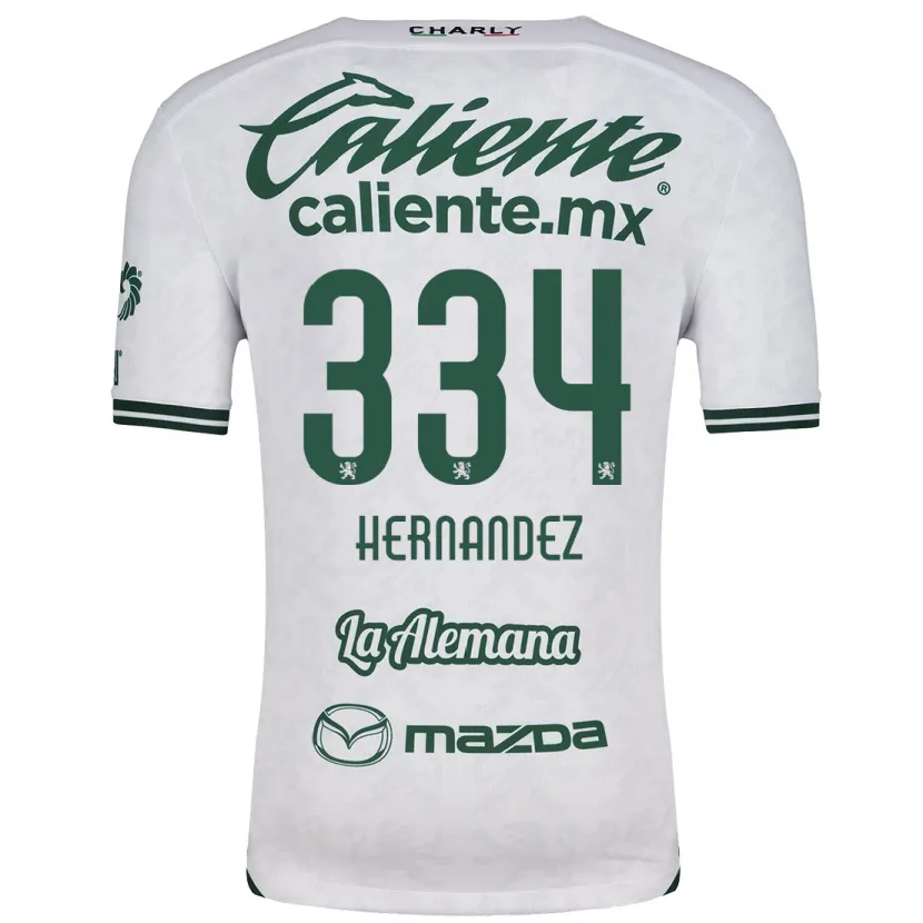 Danxen Hombre Camiseta Alan Hernández #334 Blanco Verde 2ª Equipación 2024/25 La Camisa