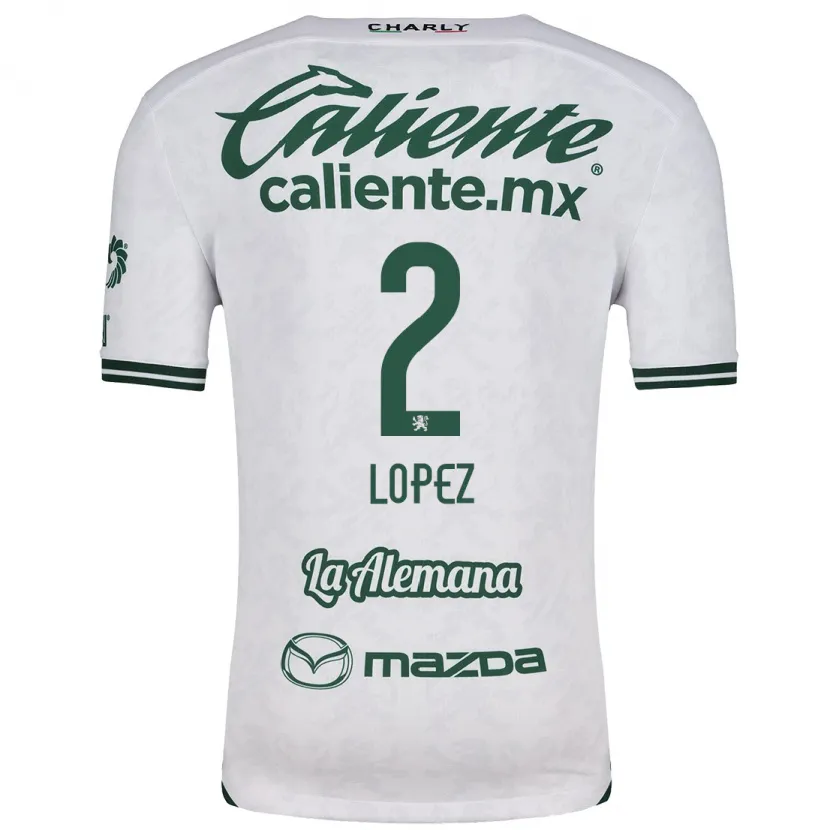 Danxen Hombre Camiseta Vanessa López #2 Blanco Verde 2ª Equipación 2024/25 La Camisa