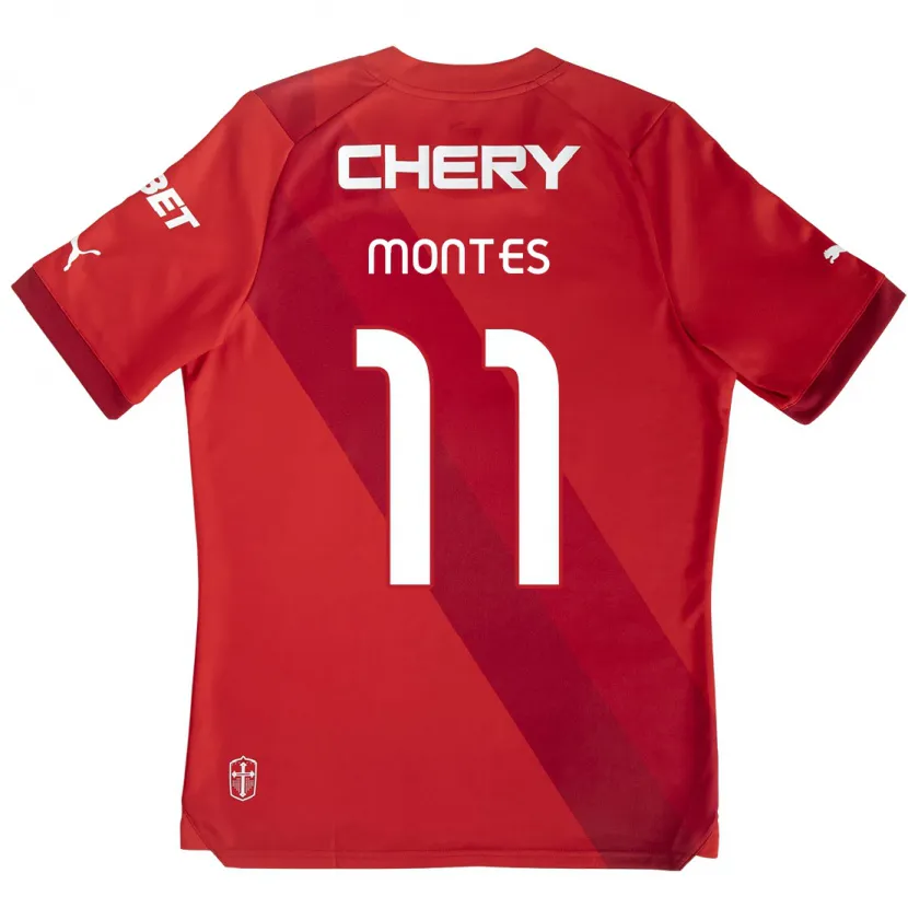 Danxen Hombre Camiseta Clemente Montes #11 Rojo Blanco 2ª Equipación 2024/25 La Camisa