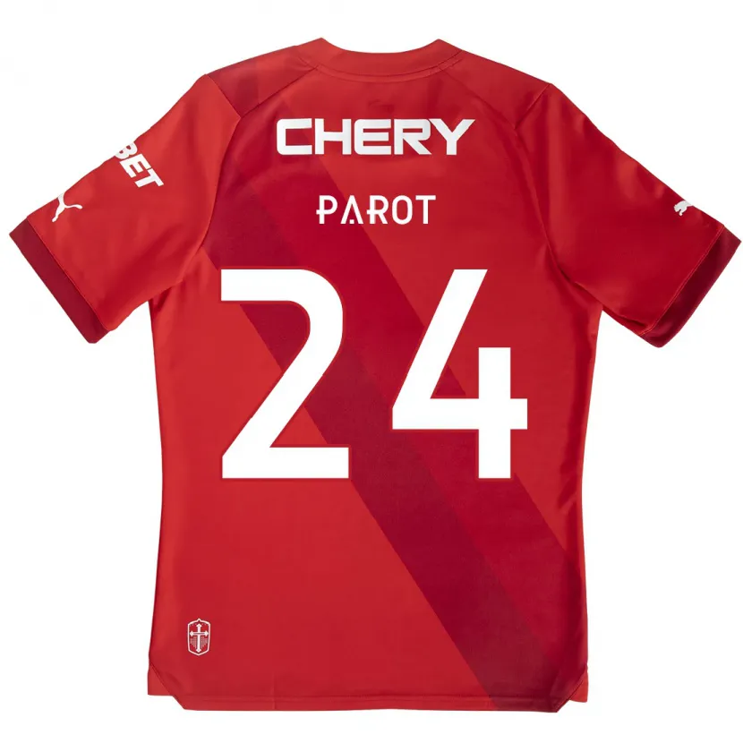 Danxen Hombre Camiseta Alfonso Parot #24 Rojo Blanco 2ª Equipación 2024/25 La Camisa