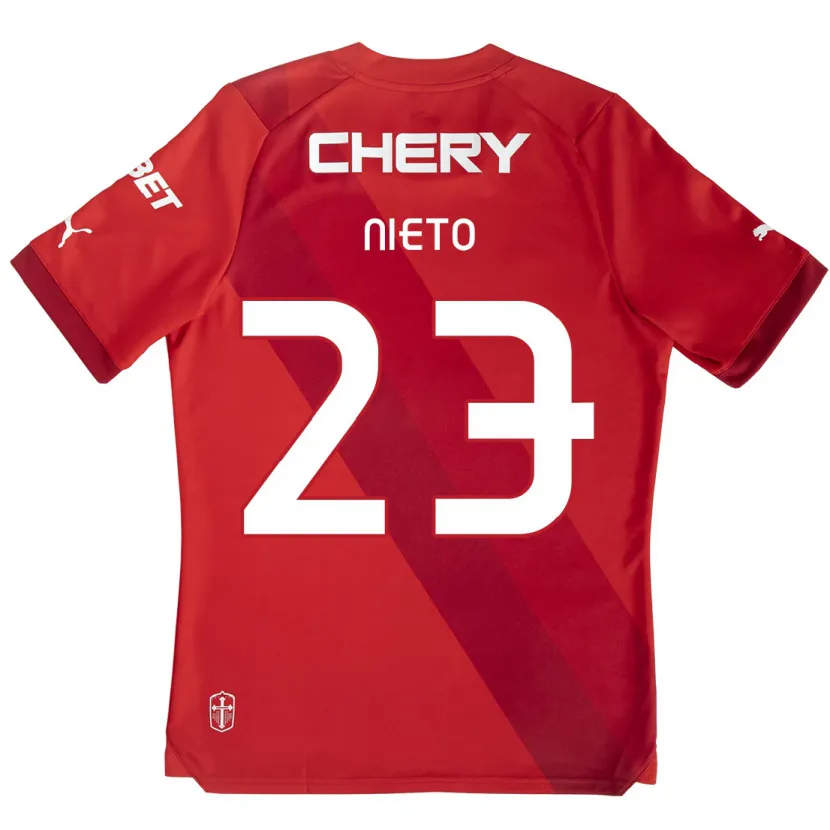 Danxen Hombre Camiseta Byron Nieto #23 Rojo Blanco 2ª Equipación 2024/25 La Camisa