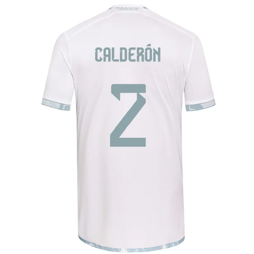 Danxen Hombre Camiseta Franco Calderón #2 Gris Blanco 2ª Equipación 2024/25 La Camisa