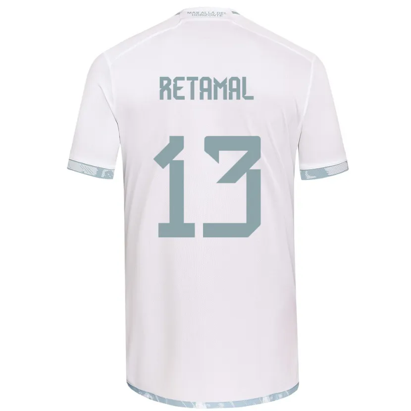 Danxen Hombre Camiseta David Retamal #13 Gris Blanco 2ª Equipación 2024/25 La Camisa