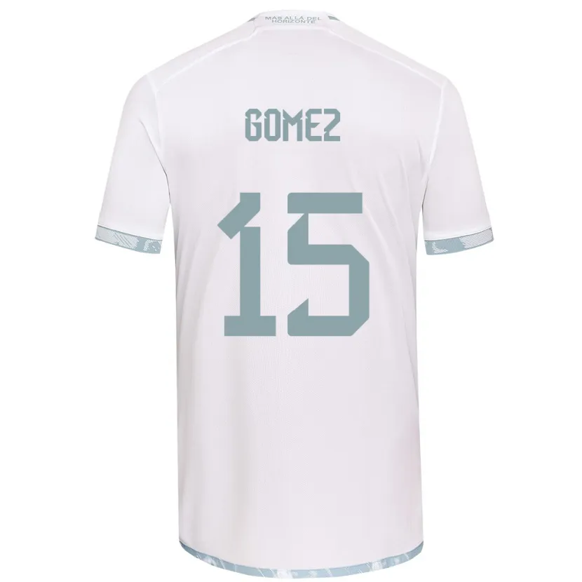 Danxen Hombre Camiseta Juan Pablo Gómez #15 Gris Blanco 2ª Equipación 2024/25 La Camisa