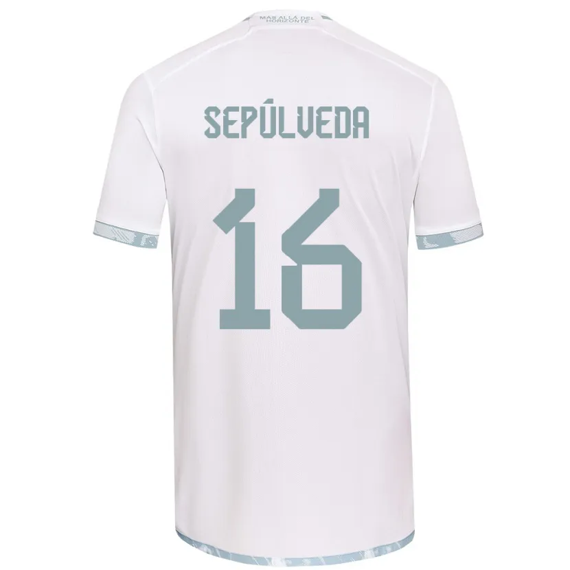 Danxen Hombre Camiseta Matías Sepúlveda #16 Gris Blanco 2ª Equipación 2024/25 La Camisa