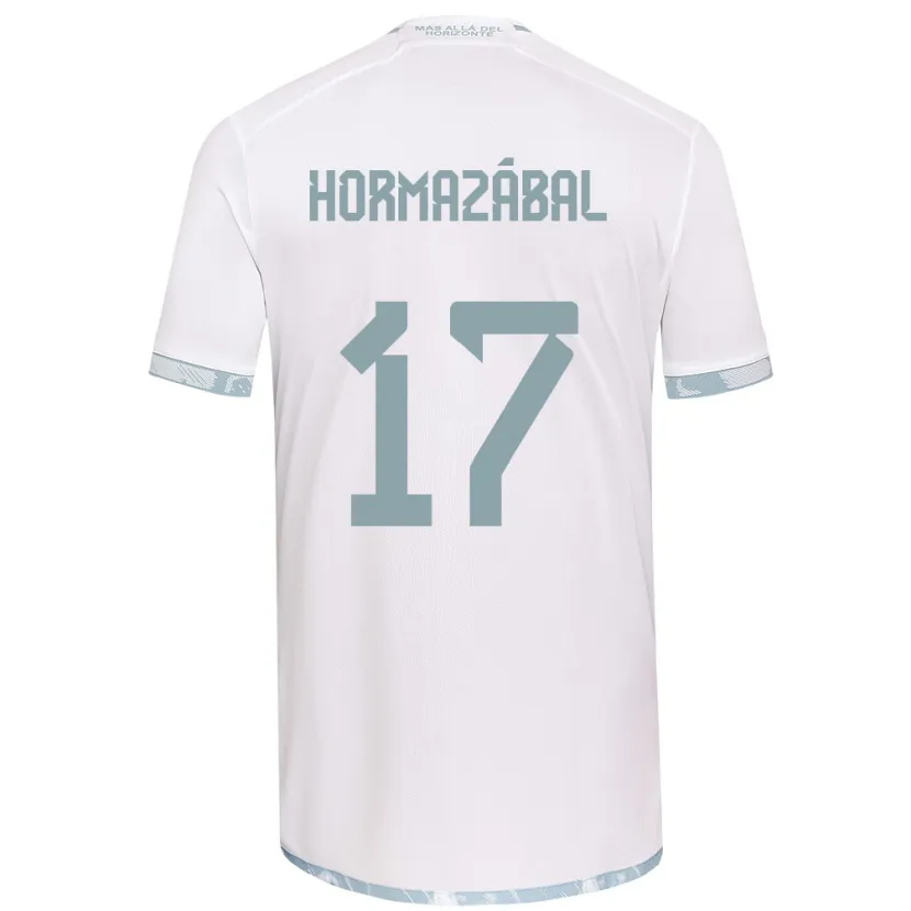 Danxen Hombre Camiseta Fabián Hormazábal #17 Gris Blanco 2ª Equipación 2024/25 La Camisa