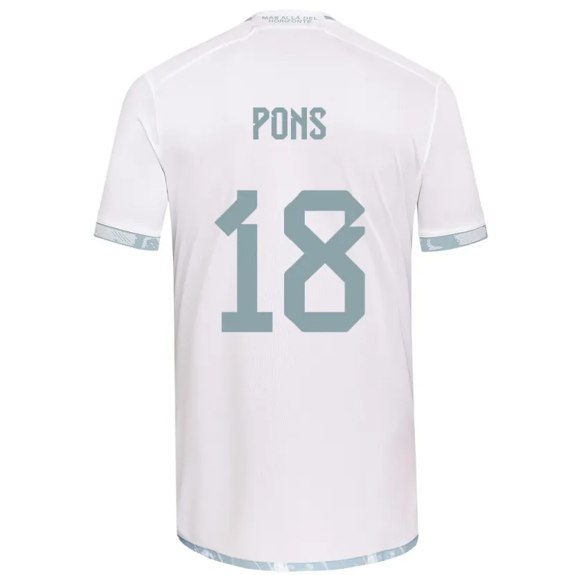 Danxen Hombre Camiseta Luciano Pons #18 Gris Blanco 2ª Equipación 2024/25 La Camisa