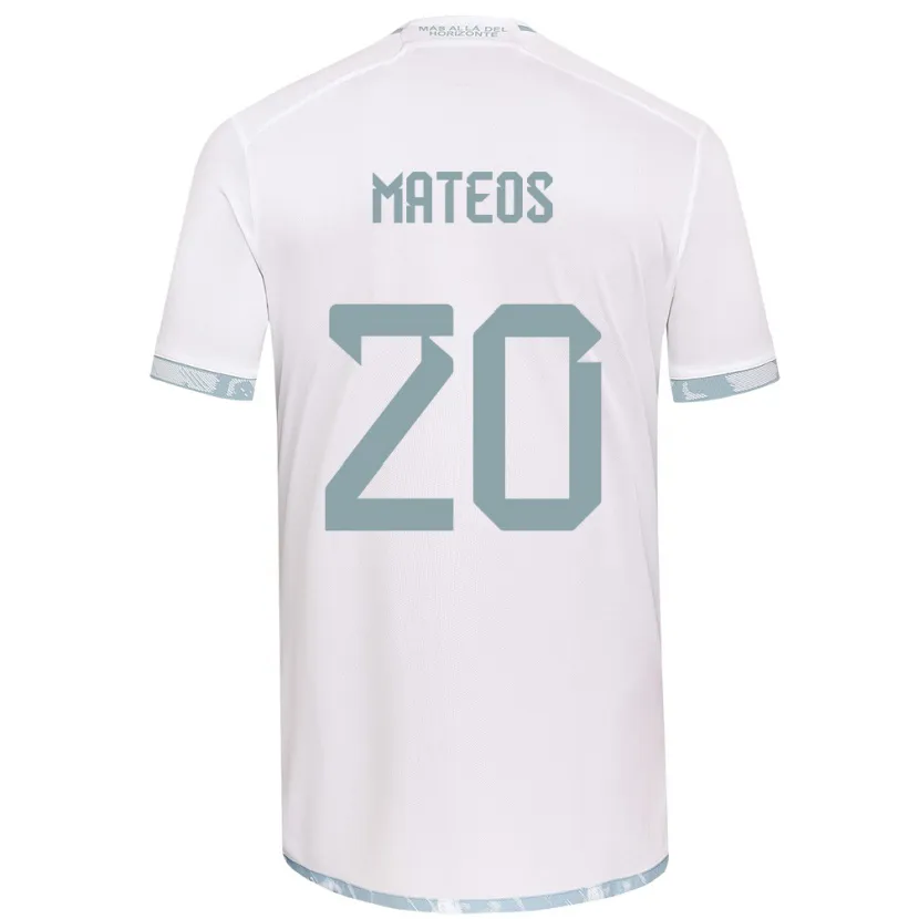 Danxen Hombre Camiseta Federico Mateos #20 Gris Blanco 2ª Equipación 2024/25 La Camisa