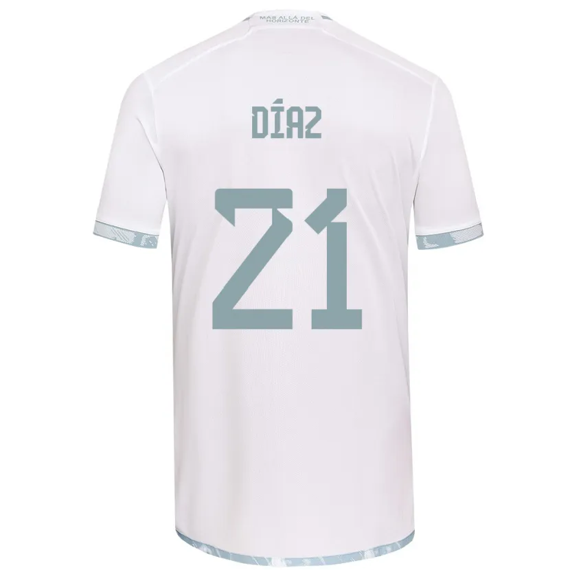 Danxen Hombre Camiseta Marcelo Díaz #21 Gris Blanco 2ª Equipación 2024/25 La Camisa