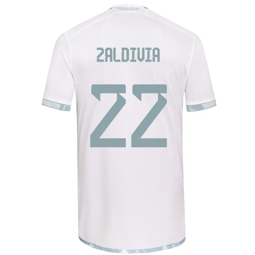 Danxen Hombre Camiseta Matías Zaldivia #22 Gris Blanco 2ª Equipación 2024/25 La Camisa