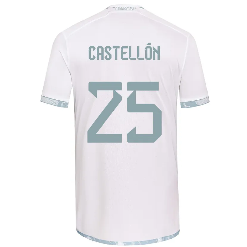 Danxen Hombre Camiseta Gabriel Castellón #25 Gris Blanco 2ª Equipación 2024/25 La Camisa