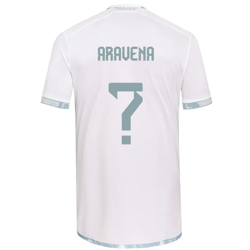 Danxen Hombre Camiseta Benjamín Aravena #0 Gris Blanco 2ª Equipación 2024/25 La Camisa