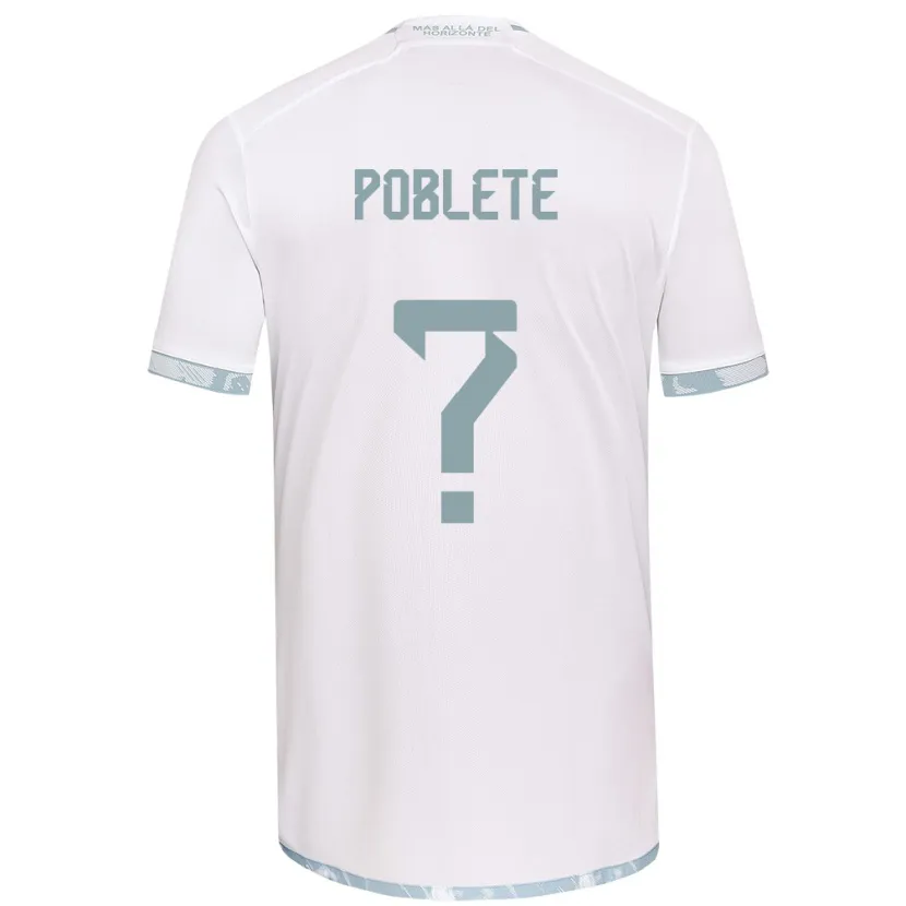 Danxen Hombre Camiseta José Poblete #0 Gris Blanco 2ª Equipación 2024/25 La Camisa