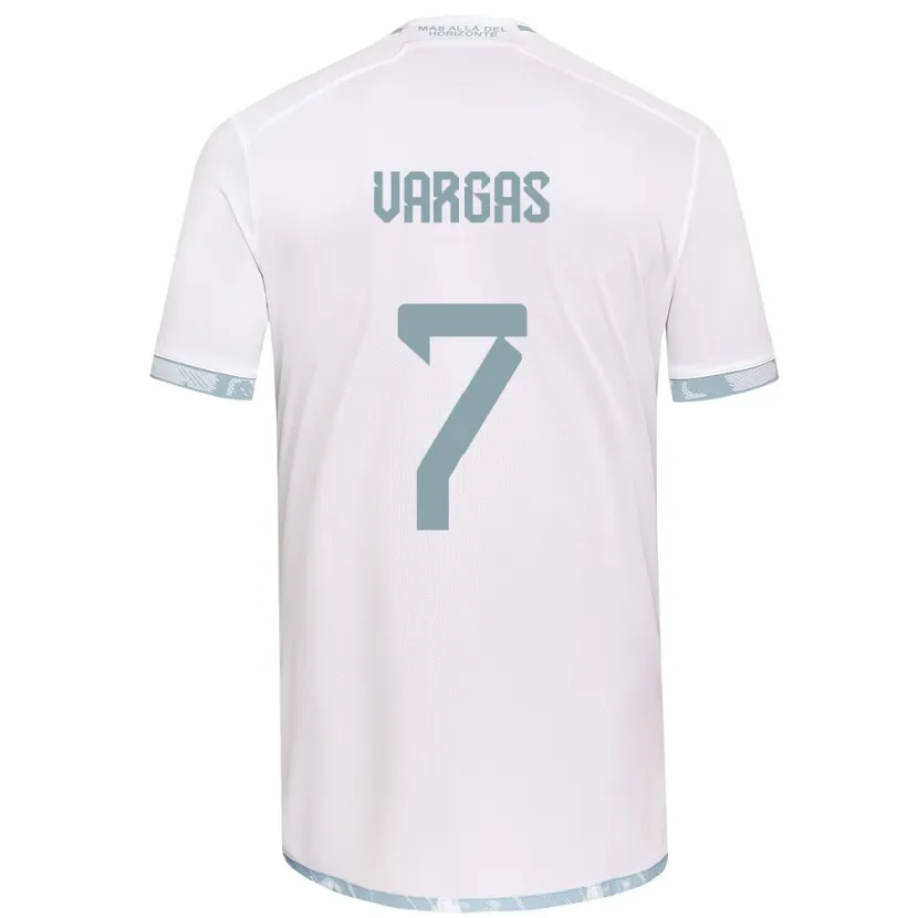 Danxen Hombre Camiseta Jeisson Vargas #7 Gris Blanco 2ª Equipación 2024/25 La Camisa