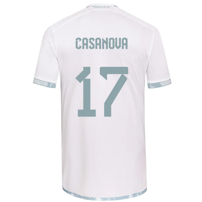 Danxen Hombre Camiseta Luis Casanova #17 Gris Blanco 2ª Equipación 2024/25 La Camisa