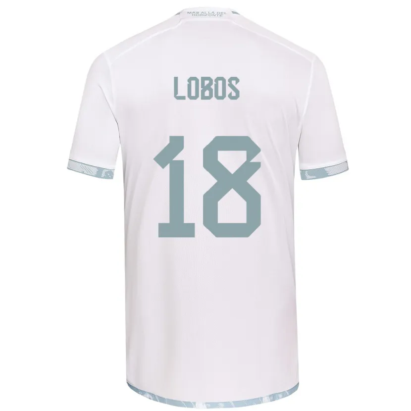 Danxen Hombre Camiseta Franco Lobos #18 Gris Blanco 2ª Equipación 2024/25 La Camisa