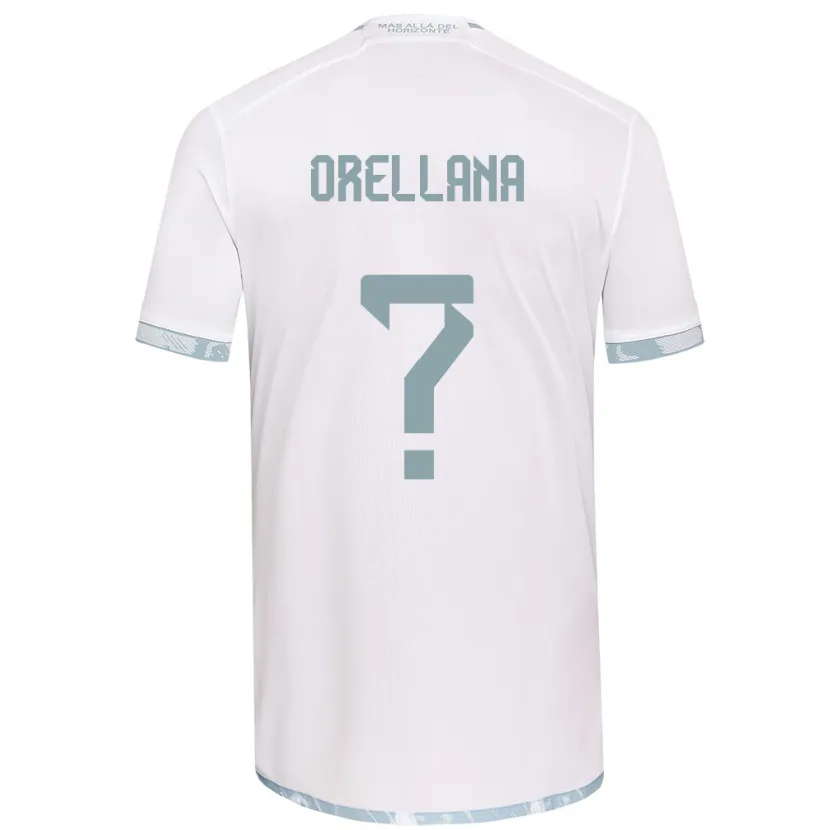 Danxen Hombre Camiseta Bastián Orellana #0 Gris Blanco 2ª Equipación 2024/25 La Camisa