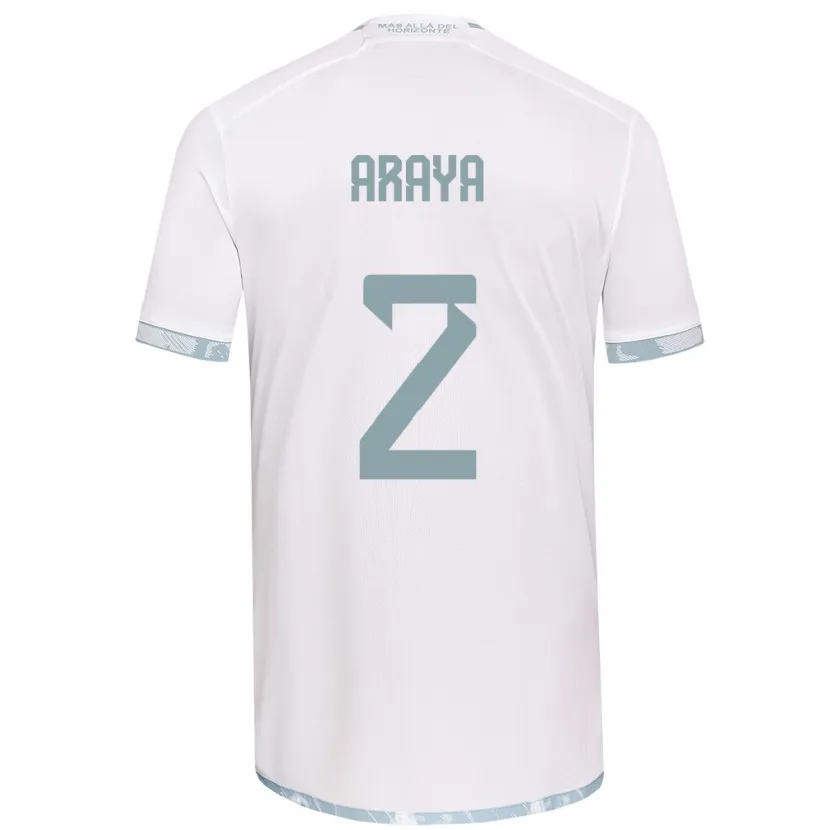 Danxen Hombre Camiseta Fernanda Araya #2 Gris Blanco 2ª Equipación 2024/25 La Camisa