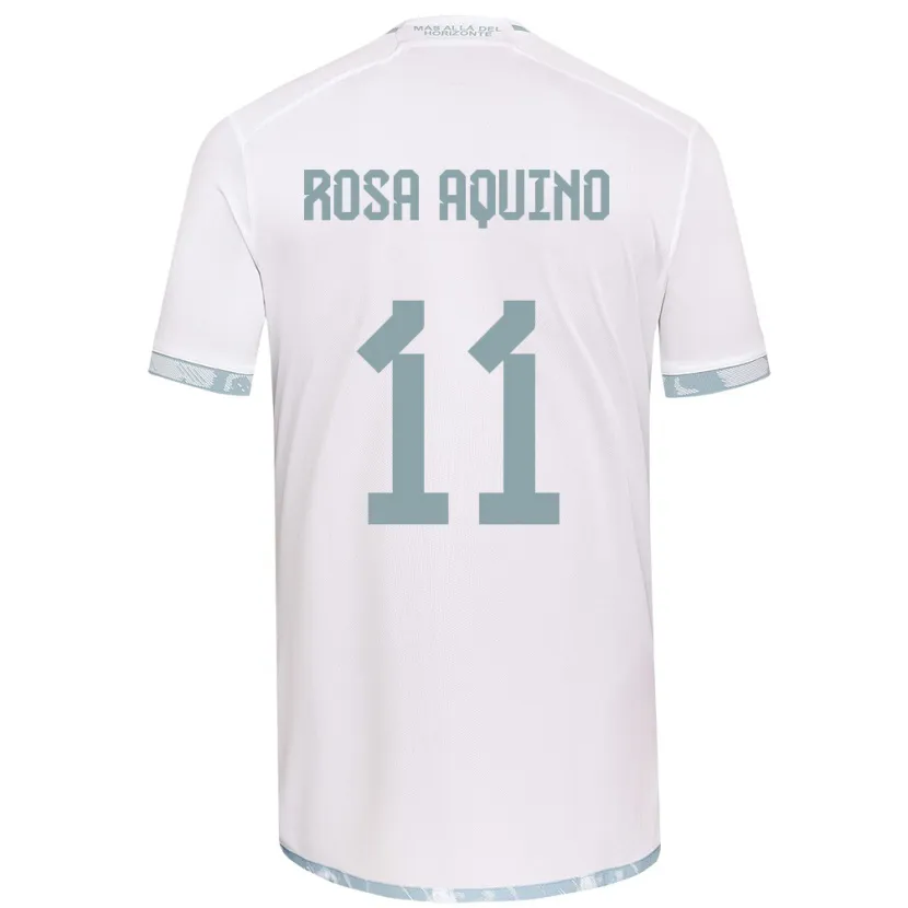 Danxen Hombre Camiseta Rosa Aquino #11 Gris Blanco 2ª Equipación 2024/25 La Camisa